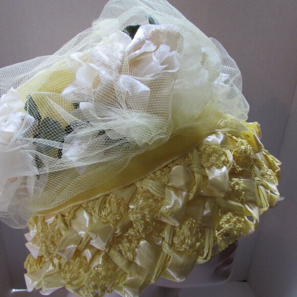 SALE Extravagant Bouffant or Bubble Hat Lemon Yellow main image 4